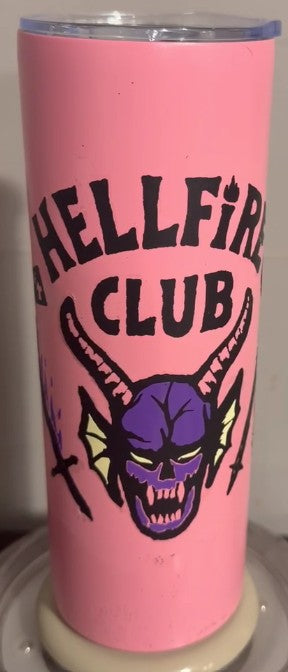 20oz Stranger Things Pink with Glitter