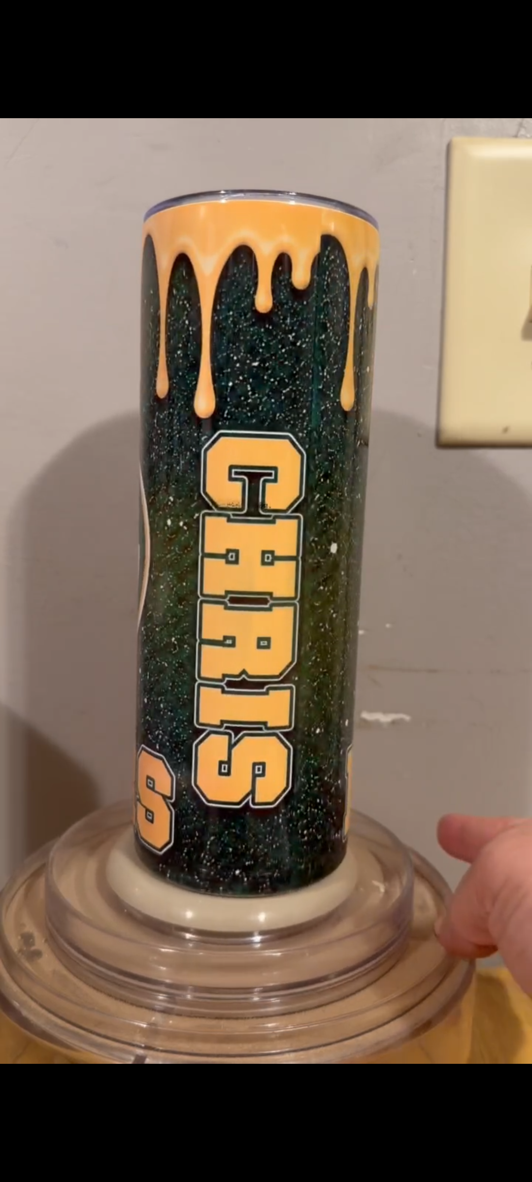 Cheese drip Packers/your name tumbler