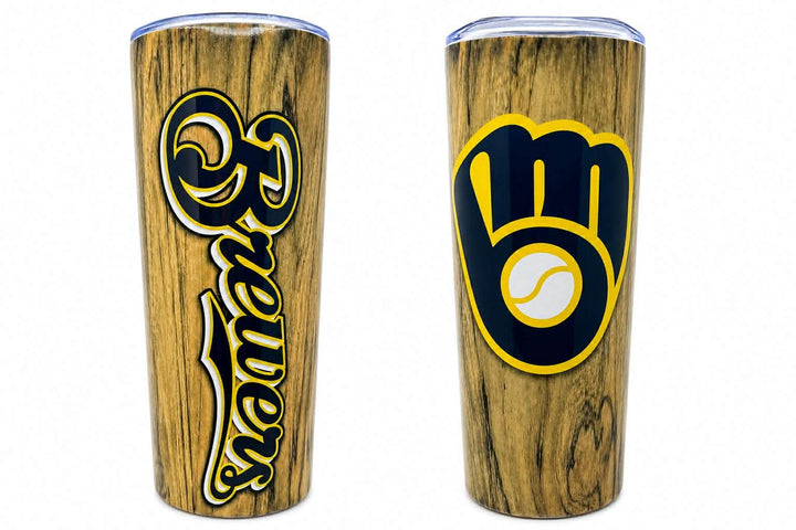 Milwaukee Brewers Rustic Wood 20oz Skinny Tumbler