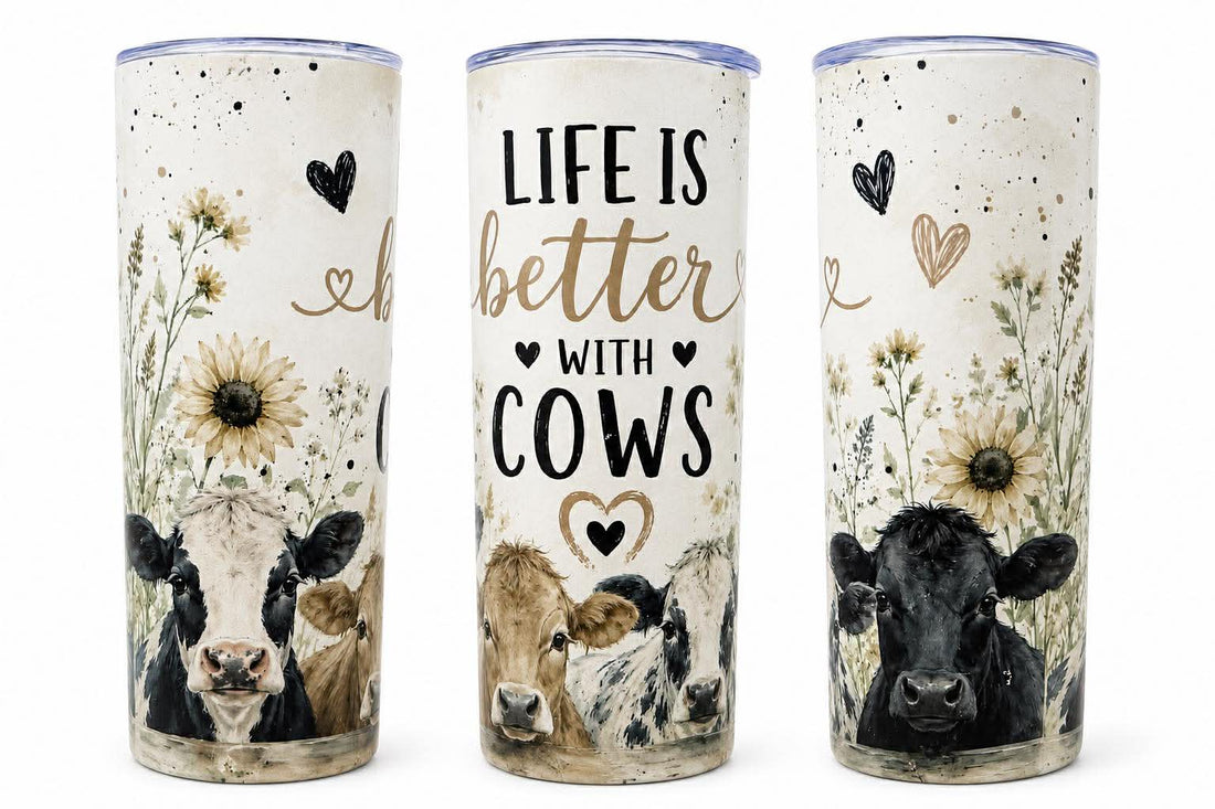 Life Is Better With Cows 20oz Skinny Tumbler