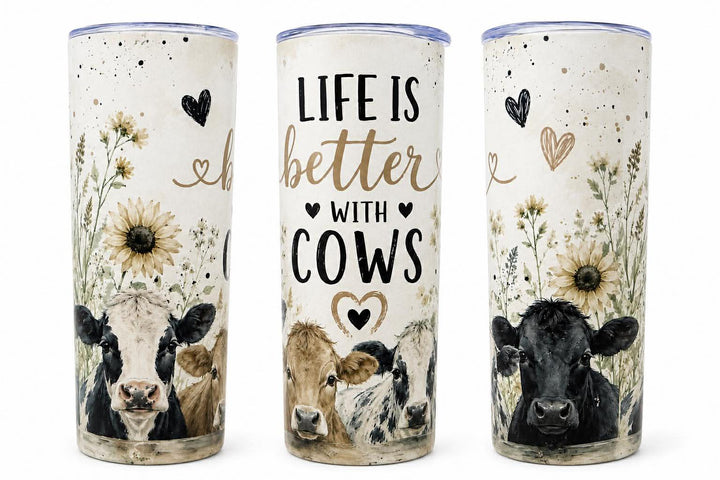 Life Is Better With Cows 20oz Skinny Tumbler