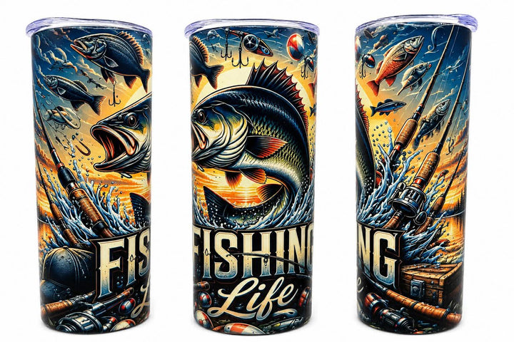 Fishing Life Bass 20oz Skinny Tumbler