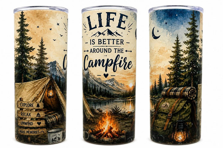 Life Is Better Around The Campfire 20oz Skinny Tumbler