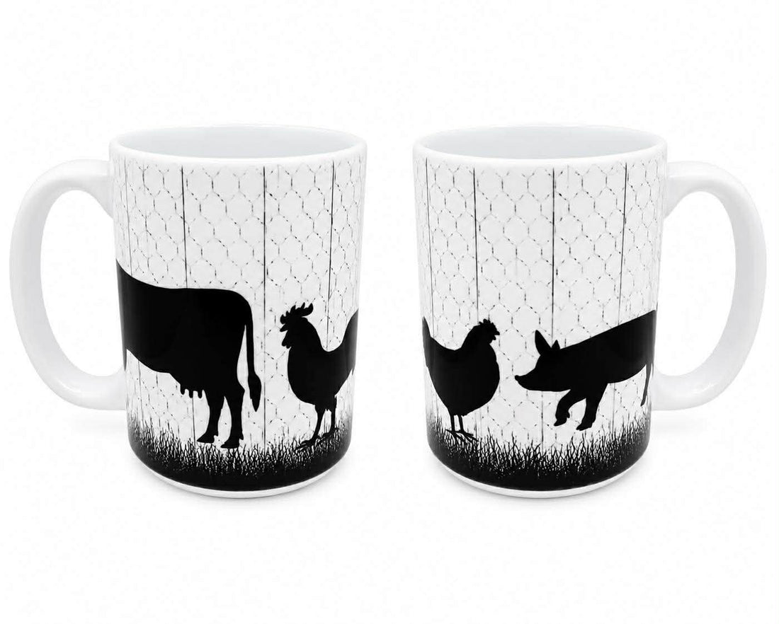 Rustic Farmhouse Animals Silhouette Ceramic Mug