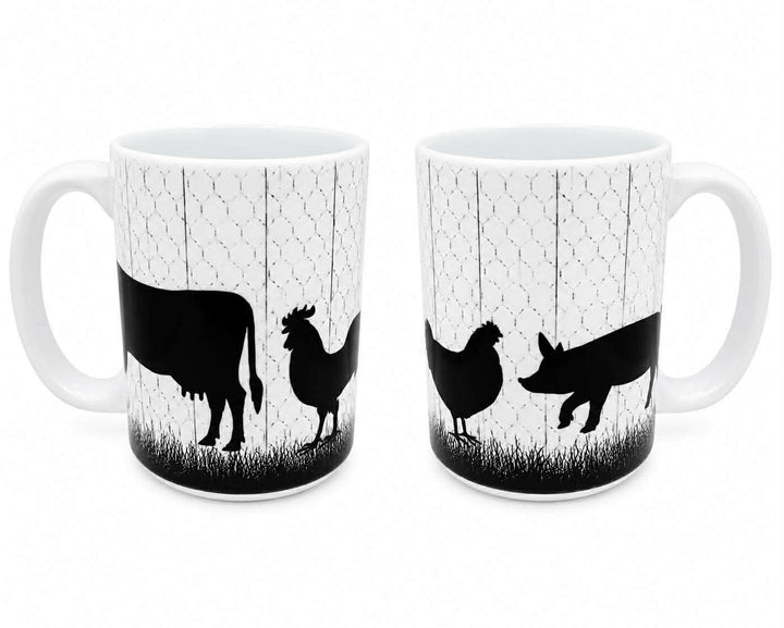 Rustic Farmhouse Animals Silhouette Ceramic Mug