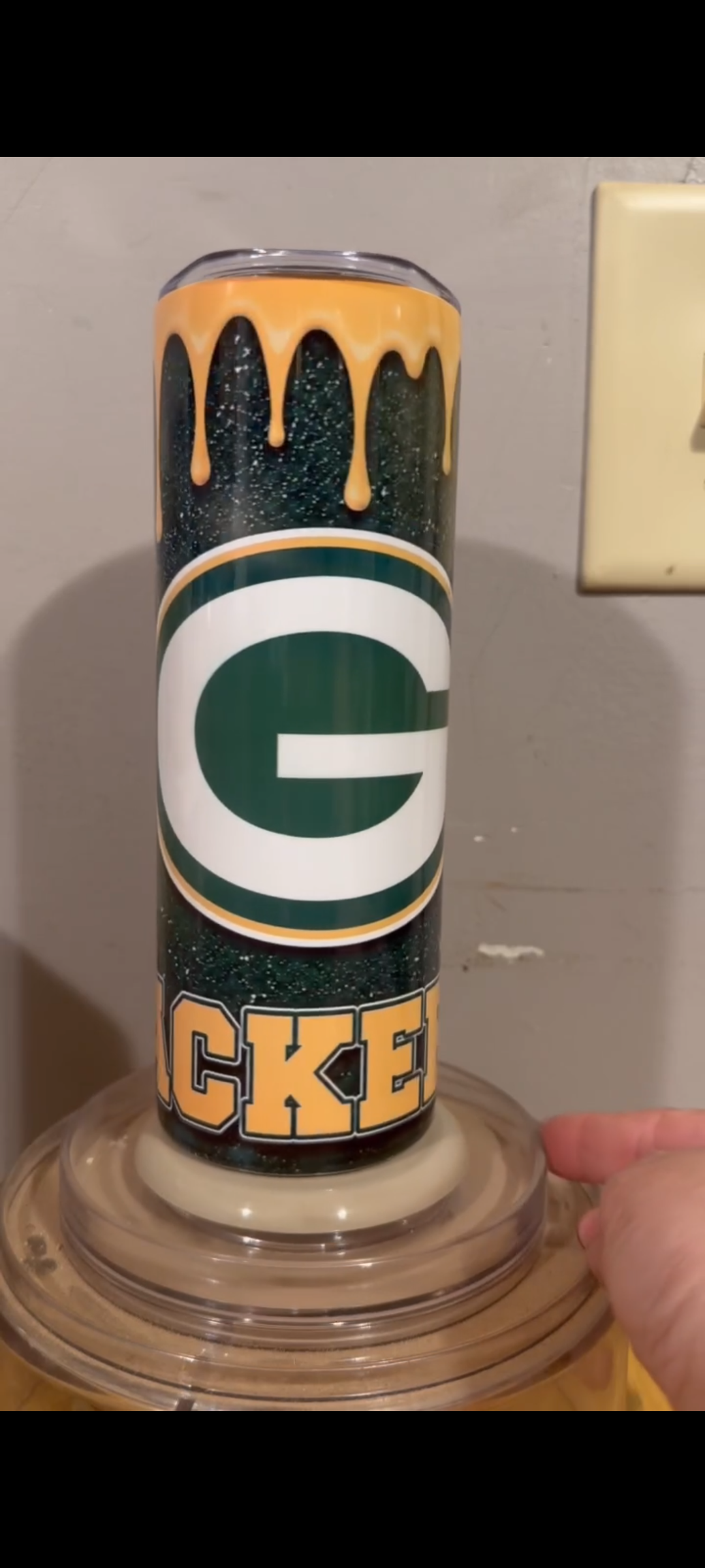 Cheese drip Packers/your name tumbler