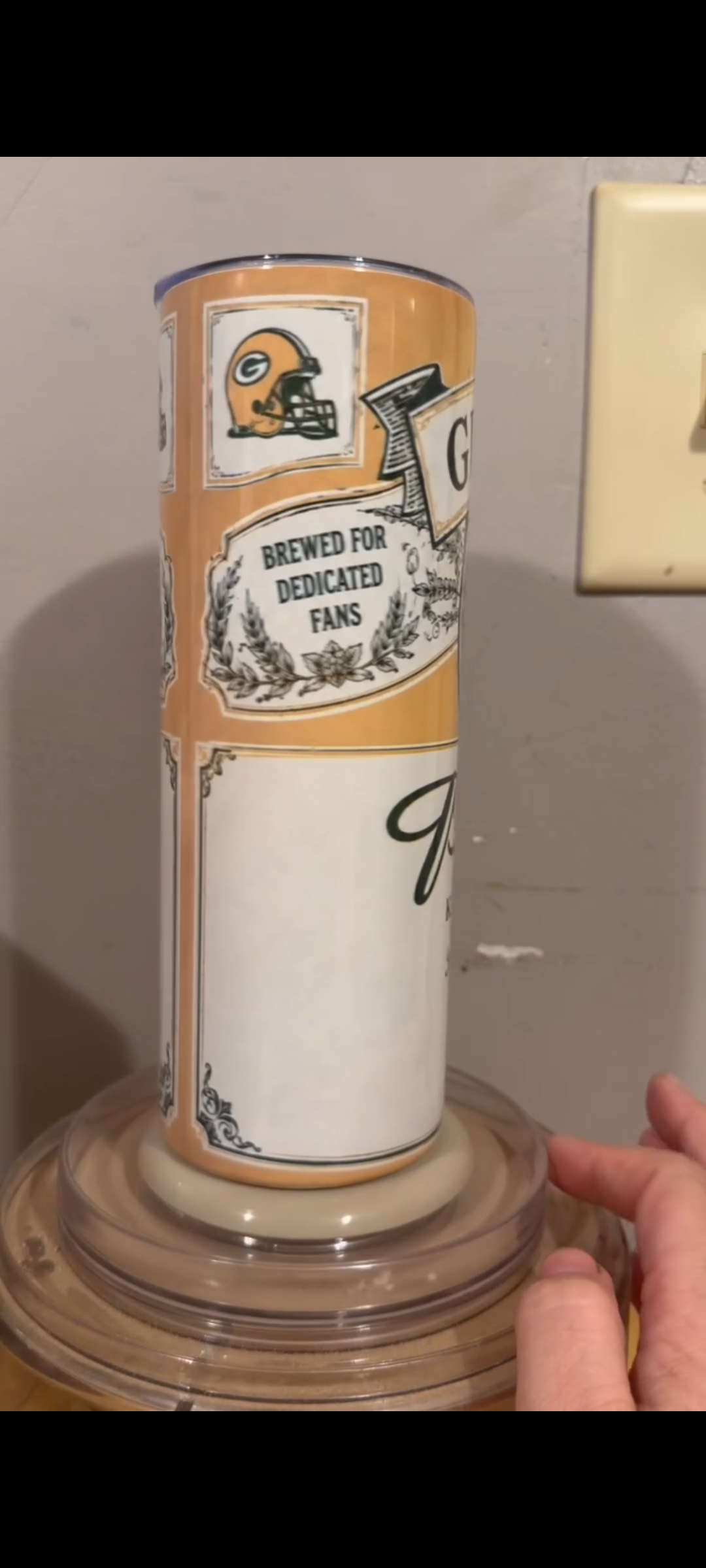 Beer themed Packers tumbler