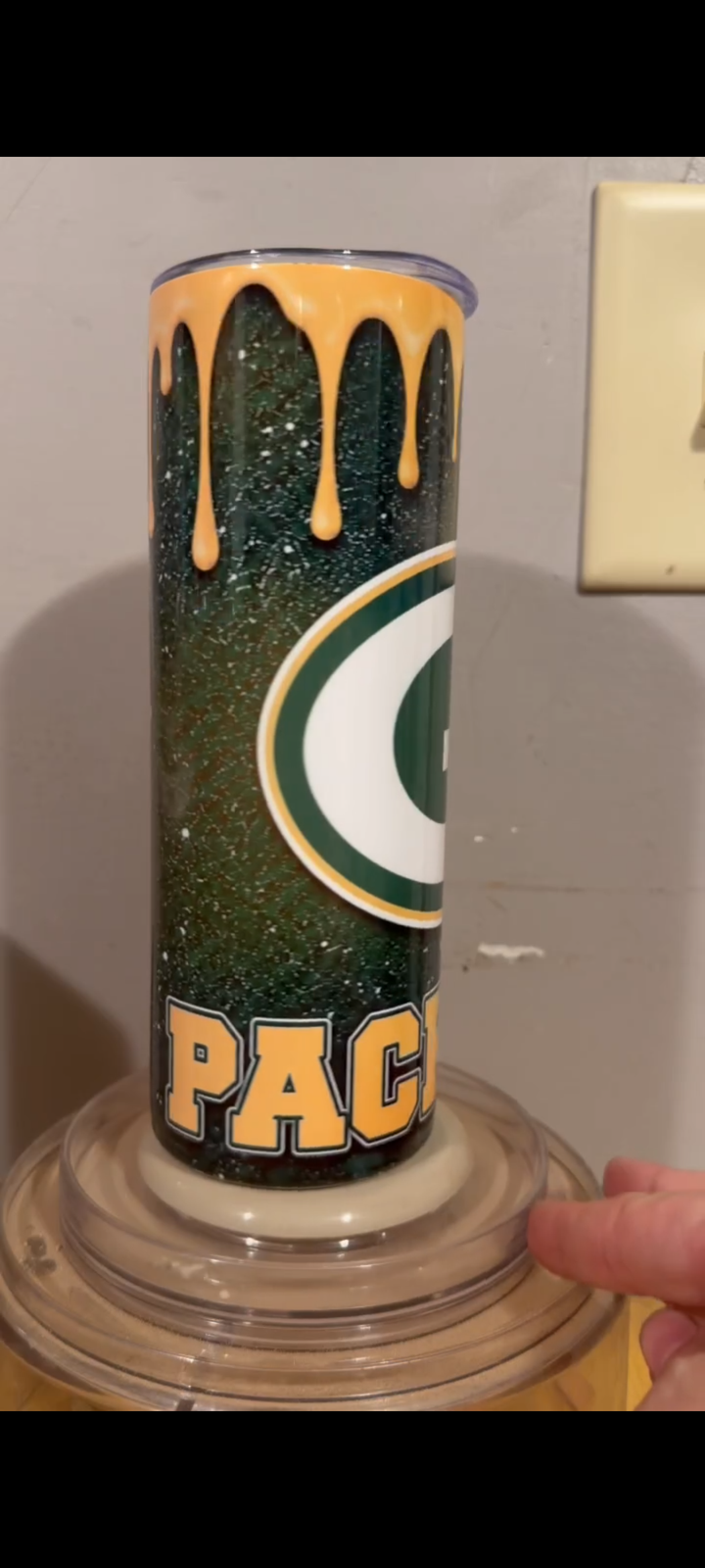 Cheese drip Packers/your name tumbler