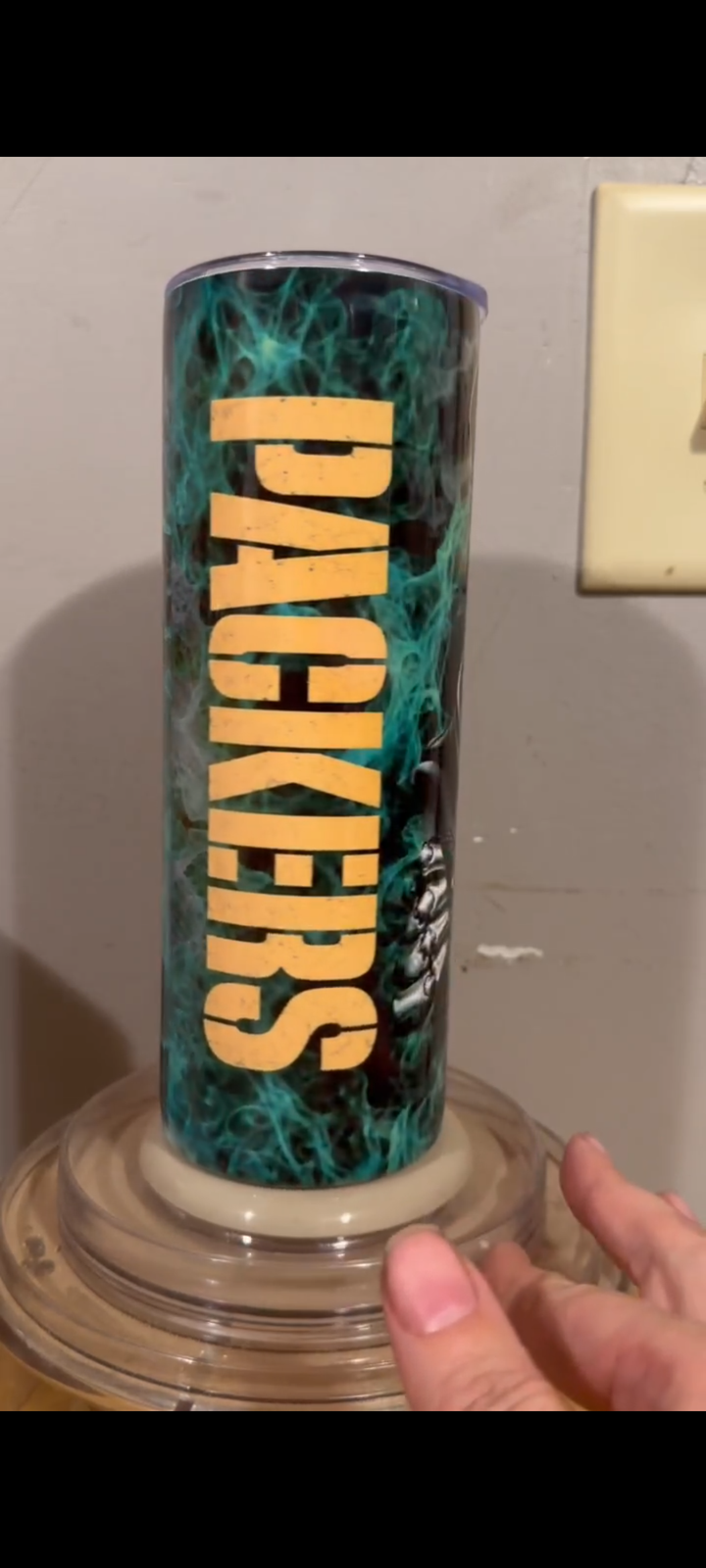 Green Bay Packers skull tumbler