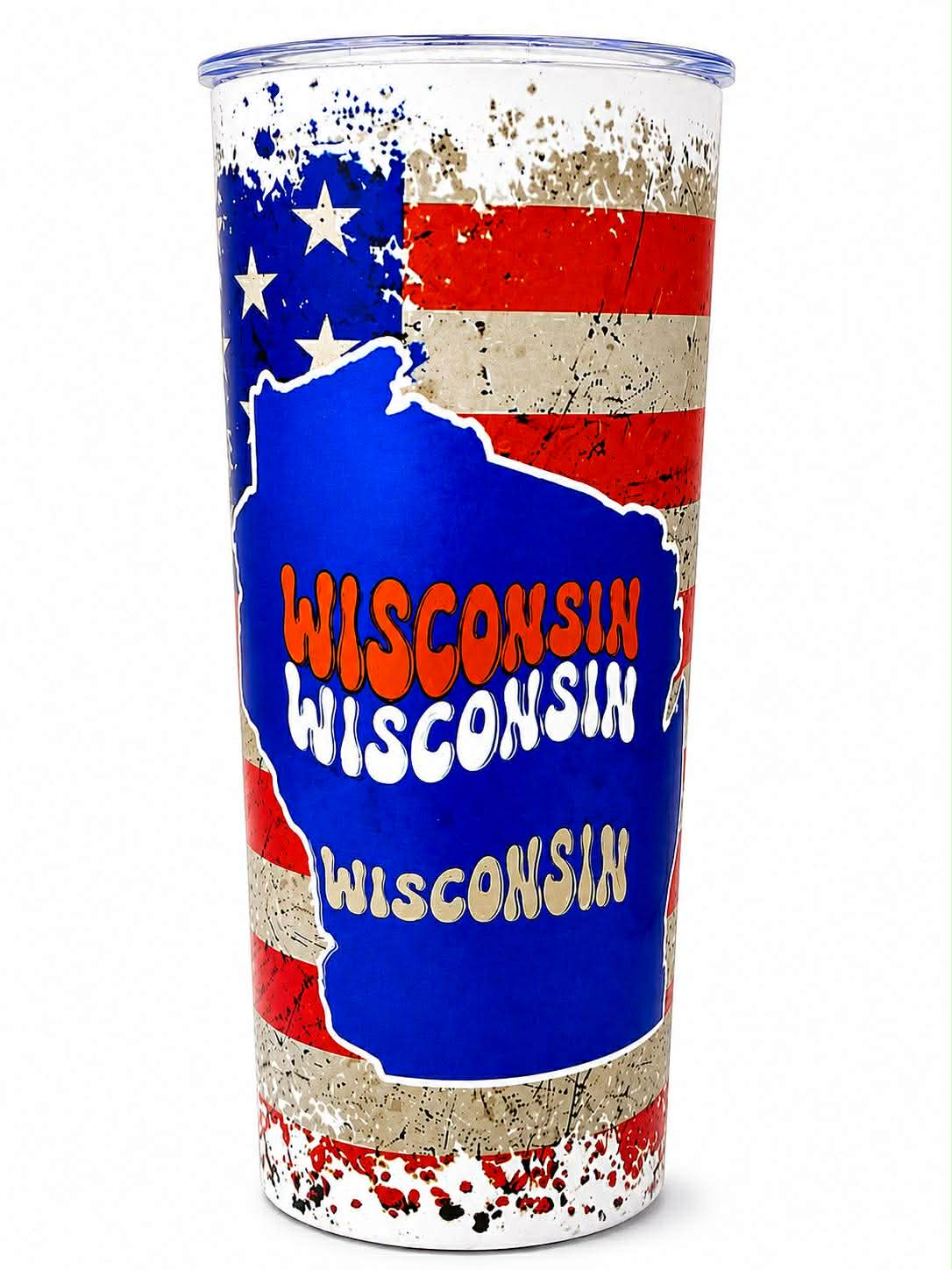 Wisconsin State Pride Patriotic 20oz Skinny Tumbler
